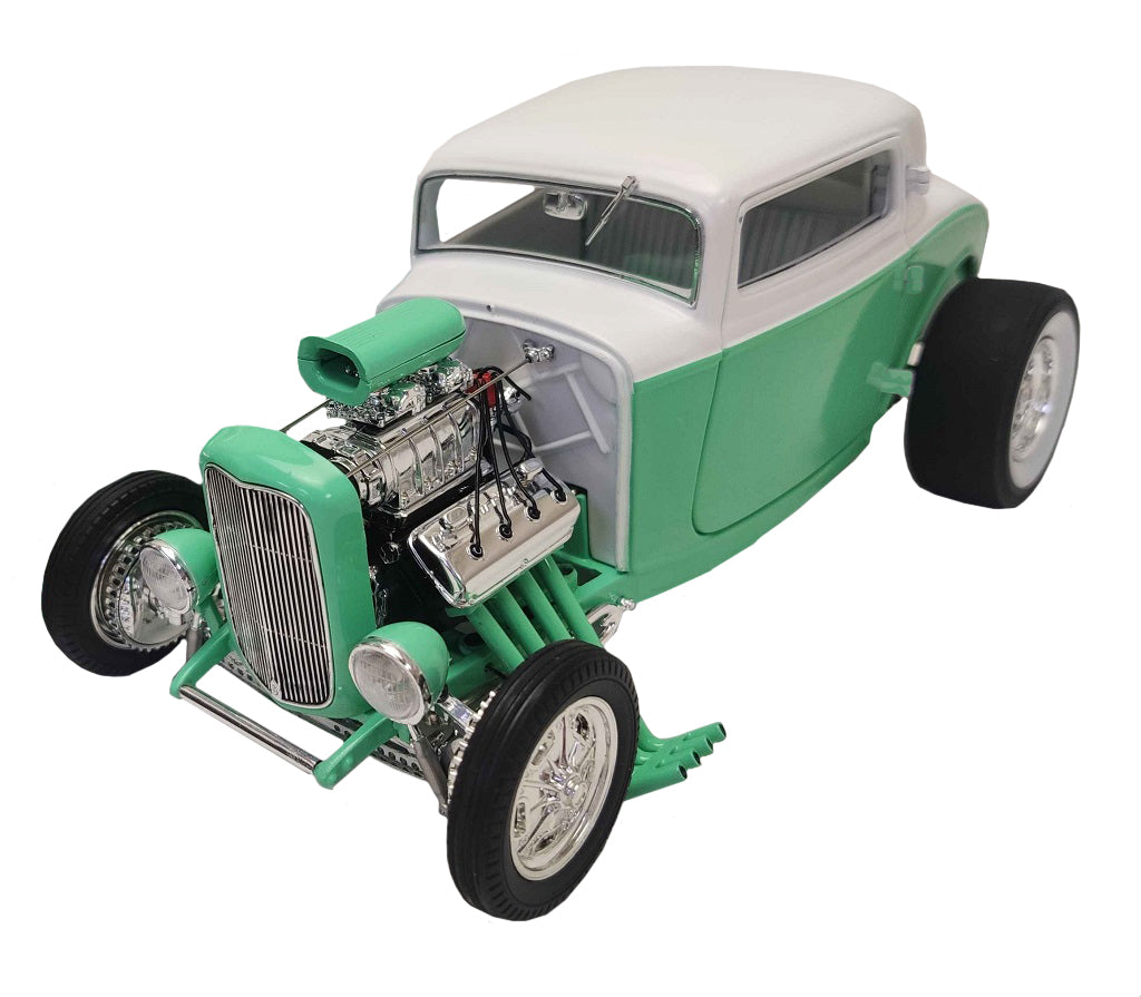 Rare Powerhouse: 1:18 1932 Blown Ford Hot Rod 3 Window Coupe Supersonic