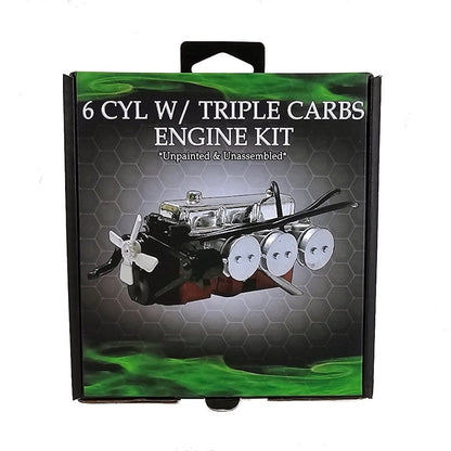 1:24 LC/LJ 6 Cyl Engine with Triple Carbs Plastic Kit Accessory