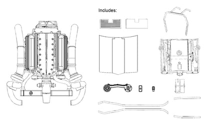 1:24 LC/LJ Twin Turbo L.S Torana Engine Plastic Kit Accessory