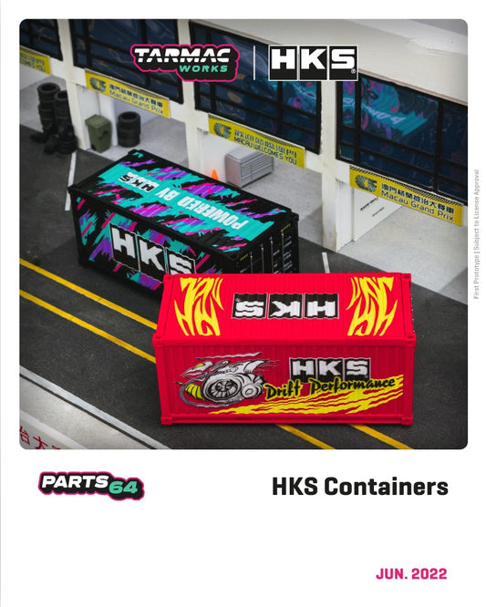 1:64 Set of 2 Containers HKS Official collaboration and licensed by HKS *** For both storage and display of 1/64 cars ***<br>