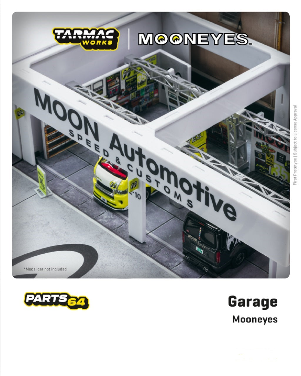 1:64 Pit Garage - Mooneyes - Cars Not Included<br>Dimensions: 21.5 x 23.5 x 7.3cm (L x W x H)