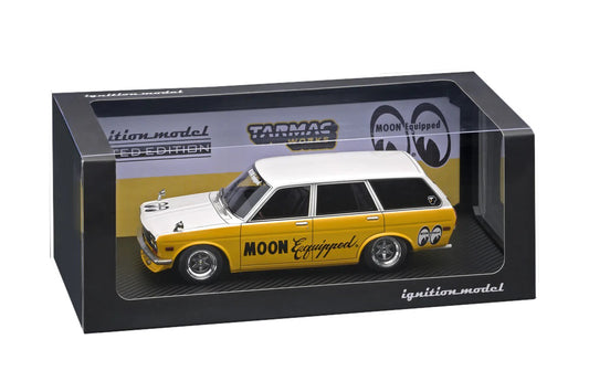 1:18 Resin Datsun Bluebird (510) Wagon - Yellow/White (Mooneyes Edition, Officially Licensed by Nissan)